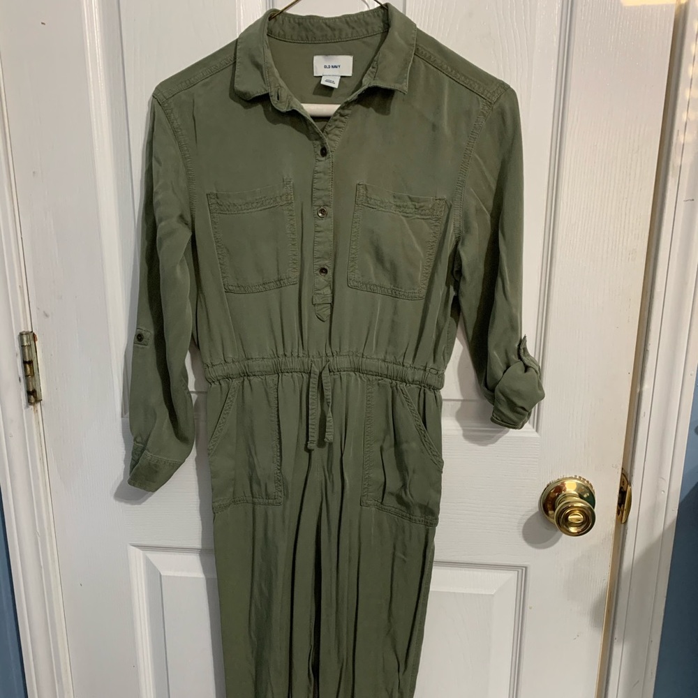 Old Navy Girls Army Green Jumpsuit